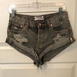 Gray One Teaspoon Bandits Shorts Size 23